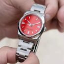 Minimal 3 Hands 36mm Couple Business Quartz Watch, Pair Waterproof Wristwatch for Men and Women - red