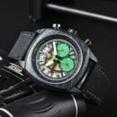 Fashion Men Rubber Strap Watch, Multi-function Calendar Quartz Movement, Life Waterproof Business Sports Wristwatch - Green