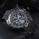 Sports Business Men Multifunctional Chronograph Watch, YP Style Waterproof Steel Band Wristwatch - Black