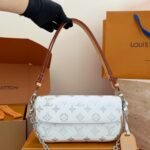 Women’s Ivy Underarm Bag, Classic Monogram Print, Multi-way Wear Handbag - white