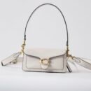 Vintage Monogram Flap Shoulder Bag For Women, Two Straps Underarm Crossbody Handbag - white