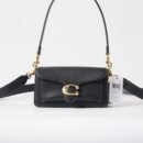 Vintage Monogram Flap Shoulder Bag For Women, Two Straps Underarm Crossbody Handbag - Black
