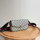 Vintage Monogram Envelope Crossbody Bag for Women, Web Stripe Strap Flap Shoulder Purse - Grey