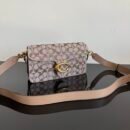 Rhinestone Embellished Vintage Monogram Jacquard Flap Crossbody Bag, Antique Gold C Logo Wide Adjustable Strap Shoulder Purse